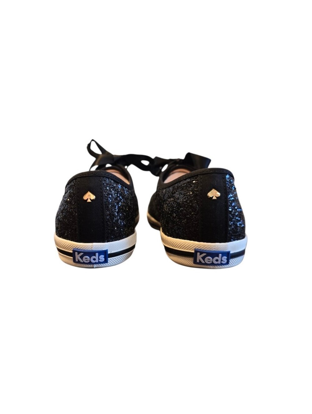 Keds X Kate Spade New York Black Glitter Lace Up Sneakers 8.5W - Picture 5 of 12